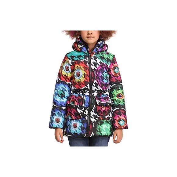 Desigual Girls’ Multicolor Puffer Jacket, 13/14. Easily fits XS Woman. Ski, wint - Picture 1 of 10